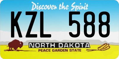 ND license plate KZL588