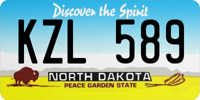 ND license plate KZL589