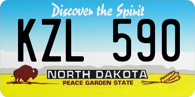 ND license plate KZL590