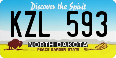 ND license plate KZL593