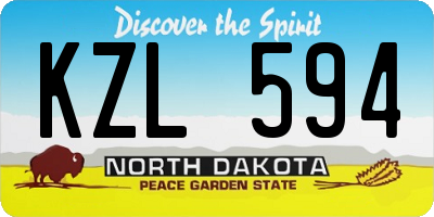 ND license plate KZL594