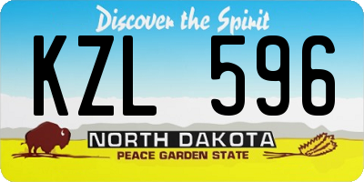 ND license plate KZL596