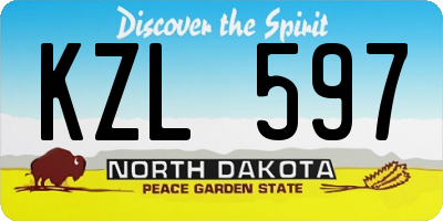 ND license plate KZL597
