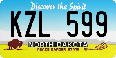 ND license plate KZL599