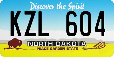 ND license plate KZL604
