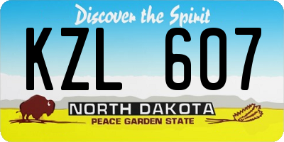 ND license plate KZL607