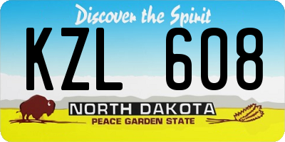 ND license plate KZL608