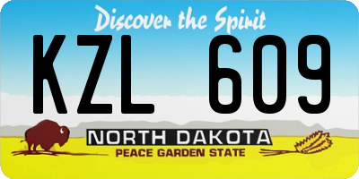 ND license plate KZL609