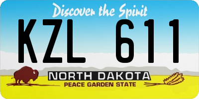ND license plate KZL611