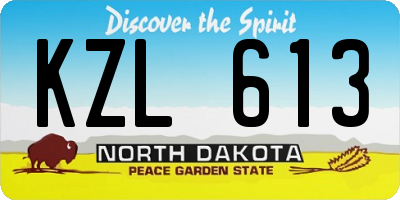 ND license plate KZL613