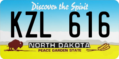 ND license plate KZL616