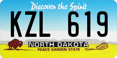 ND license plate KZL619