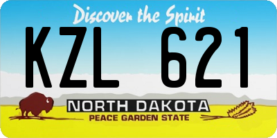 ND license plate KZL621