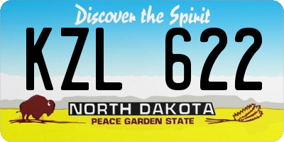 ND license plate KZL622