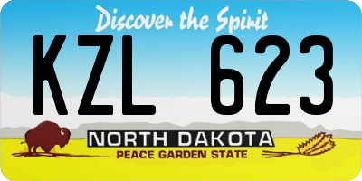 ND license plate KZL623