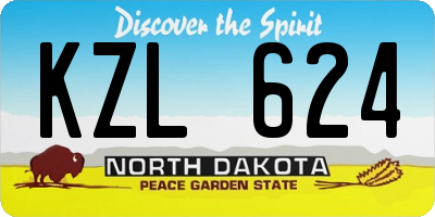 ND license plate KZL624