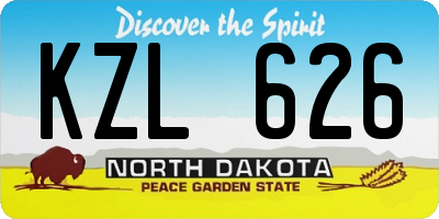 ND license plate KZL626
