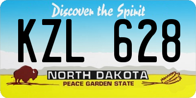 ND license plate KZL628