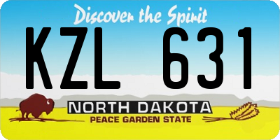 ND license plate KZL631