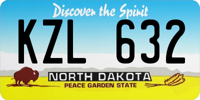 ND license plate KZL632