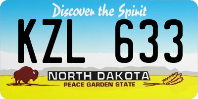 ND license plate KZL633