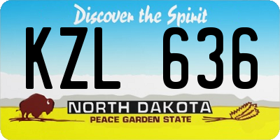 ND license plate KZL636