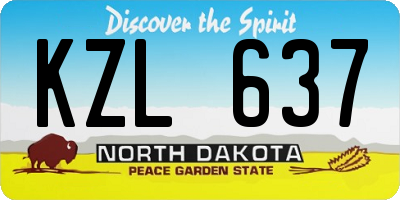 ND license plate KZL637