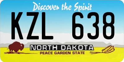 ND license plate KZL638