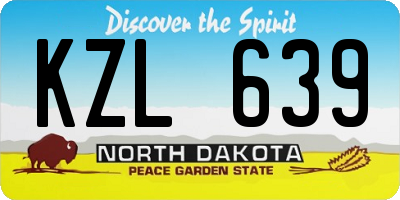 ND license plate KZL639