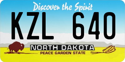 ND license plate KZL640