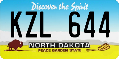 ND license plate KZL644