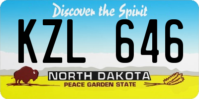 ND license plate KZL646