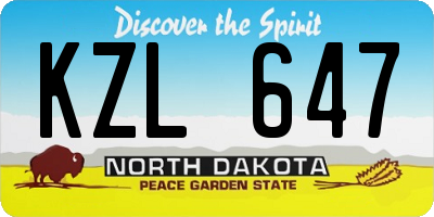 ND license plate KZL647