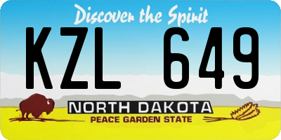 ND license plate KZL649