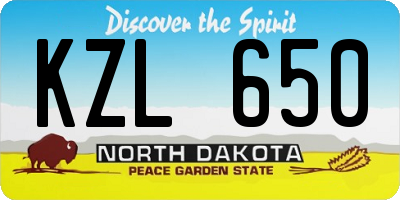 ND license plate KZL650