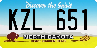 ND license plate KZL651