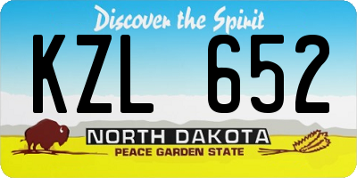 ND license plate KZL652