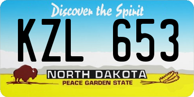 ND license plate KZL653