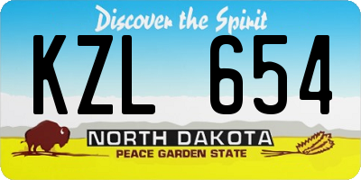 ND license plate KZL654