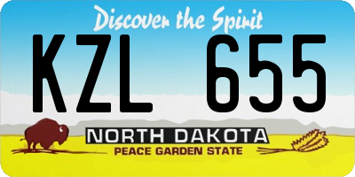 ND license plate KZL655