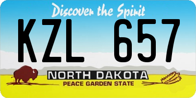 ND license plate KZL657