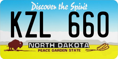 ND license plate KZL660