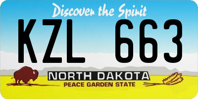 ND license plate KZL663