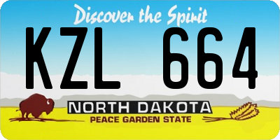 ND license plate KZL664