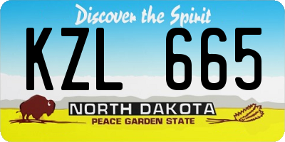 ND license plate KZL665
