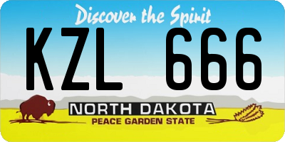 ND license plate KZL666