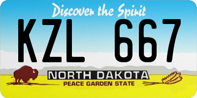 ND license plate KZL667