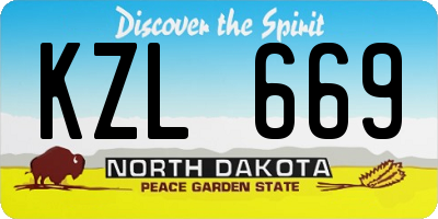 ND license plate KZL669