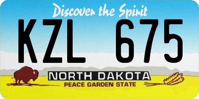 ND license plate KZL675