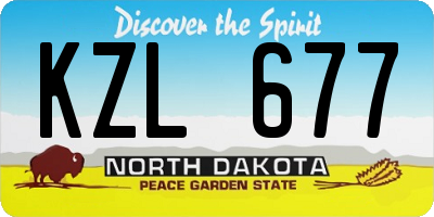 ND license plate KZL677